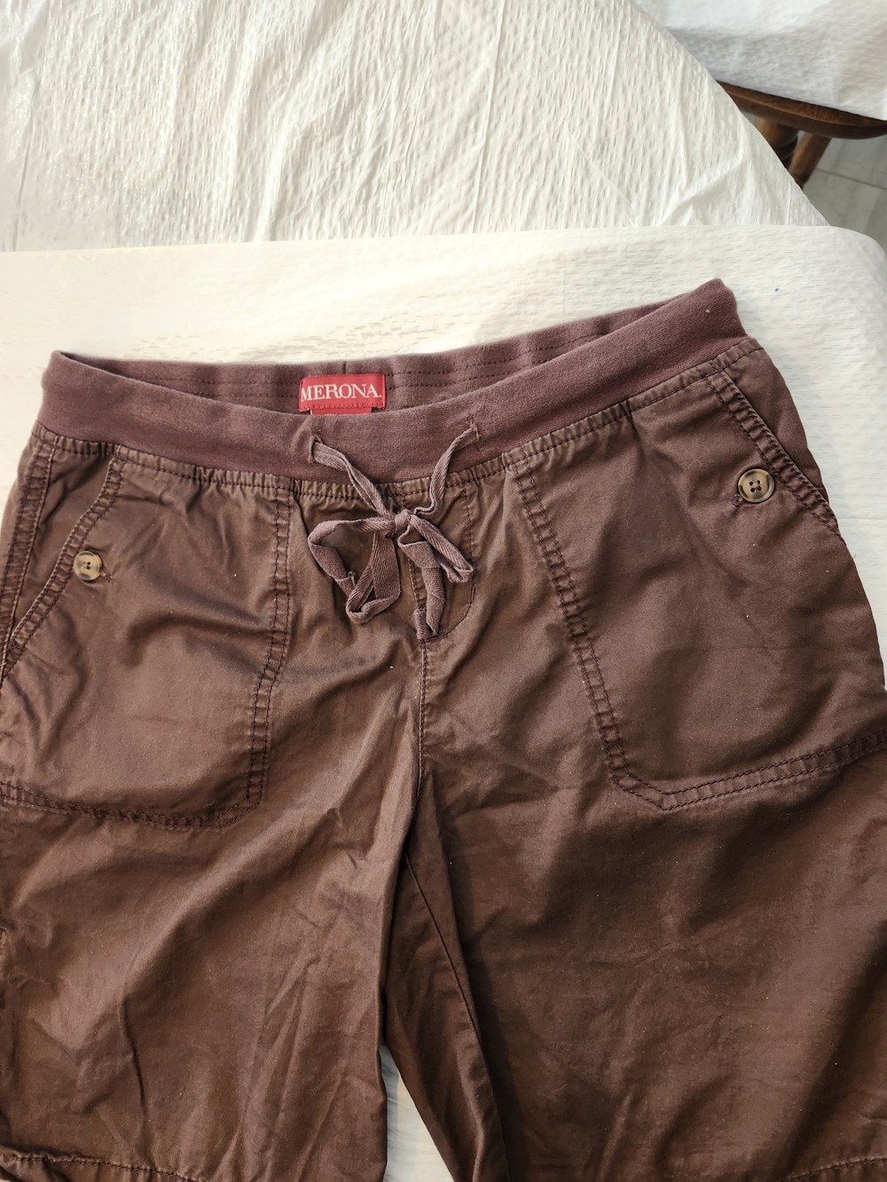 Merona Womens dark Brown Drawstring Jogger Shorts